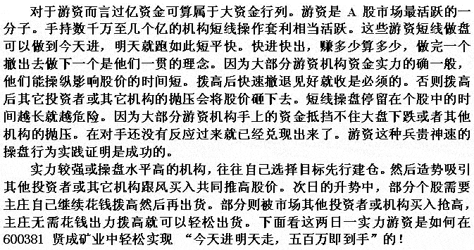 庄家短线做庄成本分析