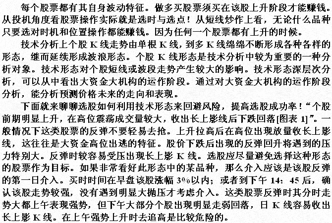 抢反弹要避开的K线形态