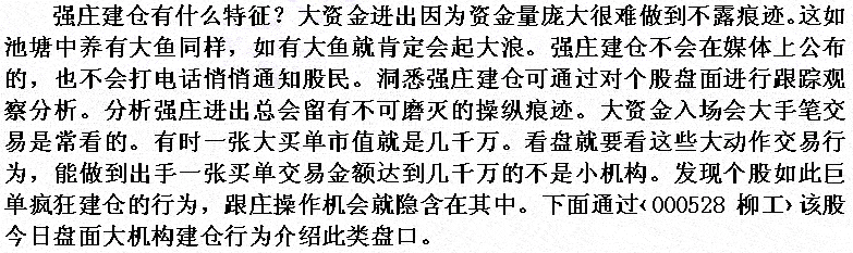 大资金入场建仓信号解读